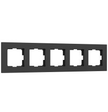 Рамка из поликарбоната на 5 постов Slab черный софт W0052908