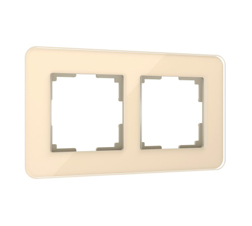Рамка из стекла на 2 поста Elite айвори W0022443