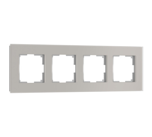 Рамка из стекла на 4 поста Senso дымчатый soft-touch W0043117