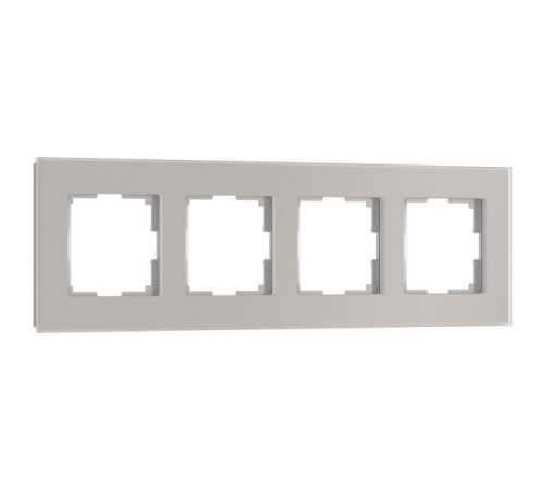 Рамка из стекла на 4 поста Senso дымчатый soft-touch W0043117