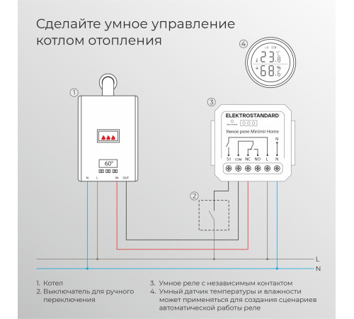 Реле Умный дом с независимым контактом 76010/00