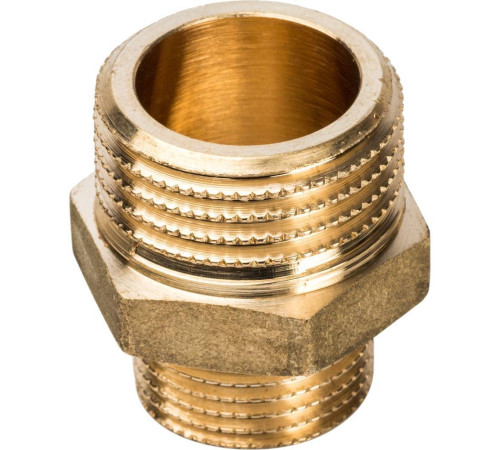 Ниппель переходной STOUT 1/2x3/8 НН латунный SFT-0003-001238
