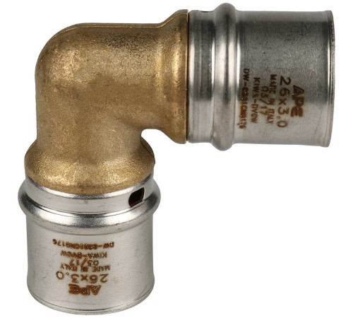Угольник STOUT 90° 26х26 мм для металлопластиковых труб пресс SFP-0009-002626