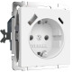 Розетка с заземлением, шторками и USB тип A+C (белый матовый) W1171761