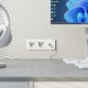 Розетка с заземлением, шторками и USB тип A+C (белый матовый) W1171761