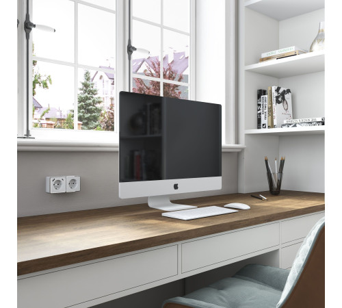 Розетка с заземлением, шторками и USB тип A+C Gallant белый W5071701