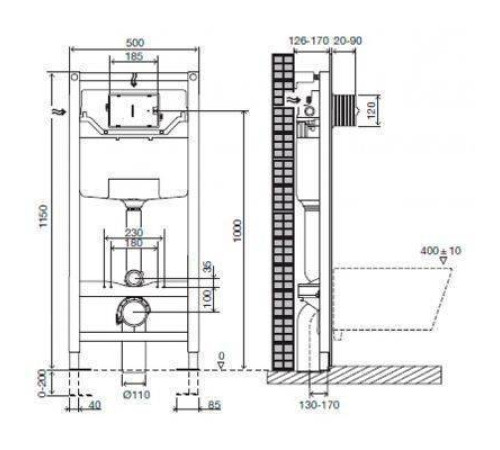Инсталляция для унитаза OLI 80 с клавишей Slim хром 300572mSl00