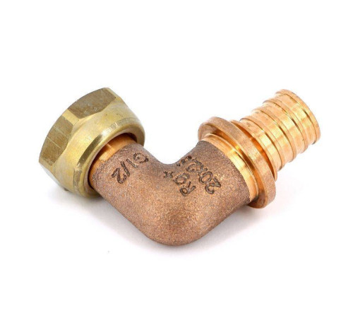 Угол с накидной гайкой надвижной Rehau Rautitan RX 20х1/2 бронза 1456413