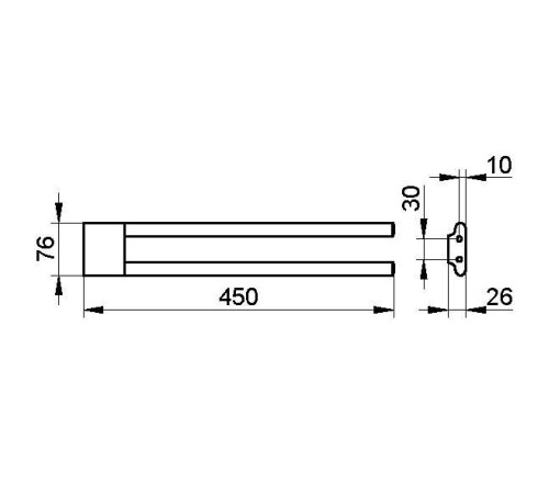 Полотенцедержатель двойной KEUCO Edition 400 450 мм хром 11518 010000