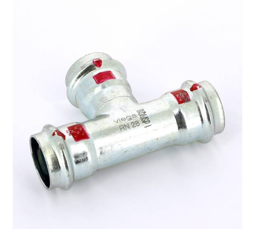 Тройник пресс Viega Prestabo оцинкованная сталь 28 мм 558642