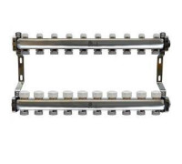 Коллекторный блок Gekon 1 x 3/4 10 выходов из нержавеющей стали с регулирующими клапанами GK 75110