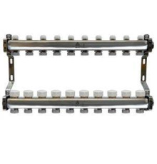 Коллекторный блок Gekon 1 x 3/4 10 выходов из нержавеющей стали с регулирующими клапанами GK 75110