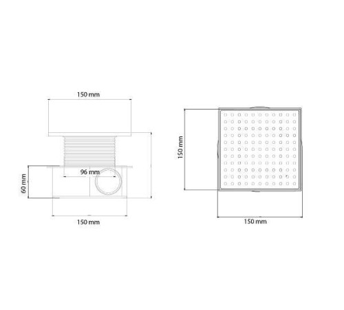 Душевой трап Boheme 15x15 см черный 984-15-B