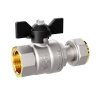 Кран шаровой латунный LD Pride 47.15.В-НкГк.Б Ду 15 Ру 40 с накидной гайкой бабочка 47.15.В-НкГк.Б