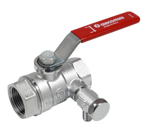 Кран шаровой Giacomini R250DS 1/2 ВВ со сливом рычаг R250Y003