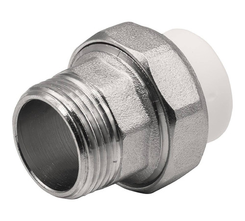 Муфта комбинированная разъемная THERMOLIGHT PP-R НР 20х3/4 белая НС-1620530