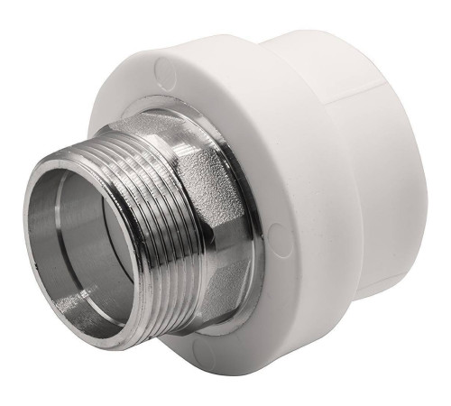 Муфта комбинированная THERMOLIGHT PP-R НР 50х1 1/2 под ключ белая НС-1620514