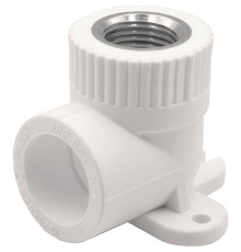 Угольник комбинированный 90° PP-R THERMOLIGHT с креплением 25 мм x 1/2 ВР белый НС-1620671