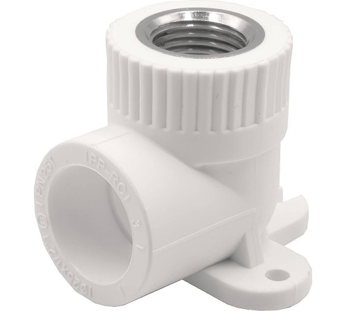 Угольник комбинированный 90° PP-R THERMOLIGHT с креплением 25 мм x 1/2 ВР белый НС-1620671