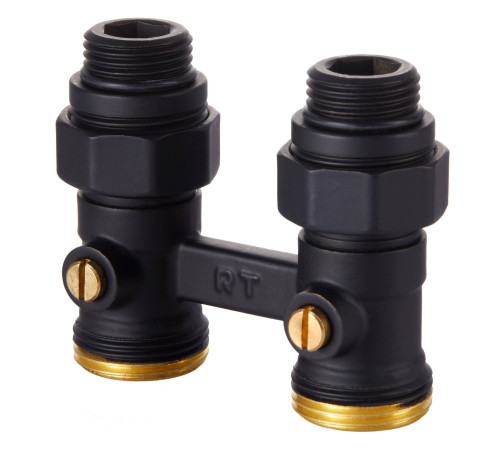 Узел нижнего подключения Royal Thermo прямой 1/2 x 3/4 EK черный RTE 07.00003