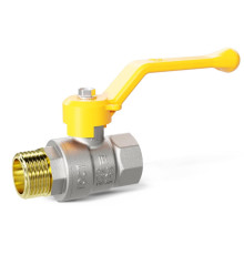 Кран шаровой латунный LD Pride 47.25.В-Н.Р.GAS Ду 25 Ру 40 вн-нр рычаг 47.25.В-Н.Р.GAS