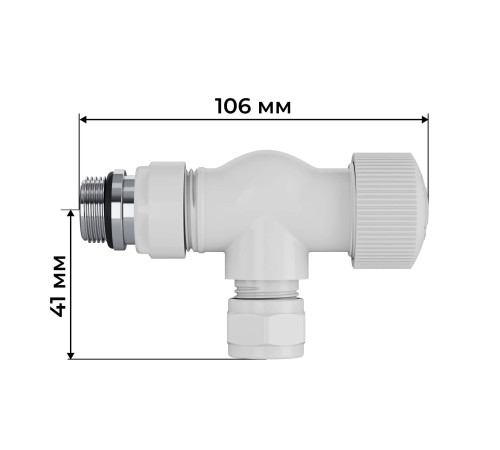 Набор термостатический осевой Royal Thermo Design Pro 15 мм M30x1,5 Белый НС-1646642