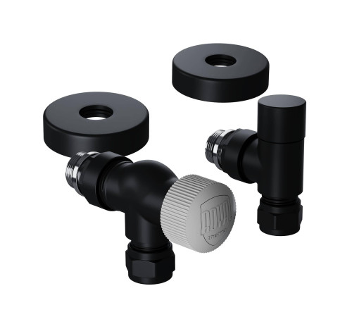 Набор термостатический осевой Royal Thermo Design Pro 15 мм M30x1,5 Черный НС-1646644