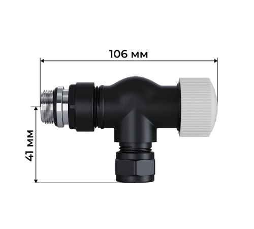 Набор термостатический осевой Royal Thermo Design Pro 15 мм M30x1,5 Черный НС-1646644