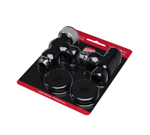 Набор термостатический осевой Royal Thermo Design Pro 15 мм M30x1,5 Черный НС-1646644