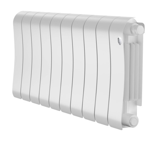 Радиатор биметаллический Royal Thermo Infinity 300 Bianco Traffico VR80 10 секций нижнее подключение RAL 9016 1696333