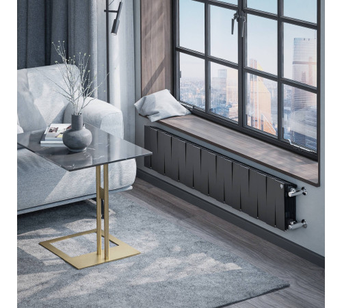 Радиатор биметаллический Royal Thermo PianoForte 200 18 секций боковое подключение черный 1682322