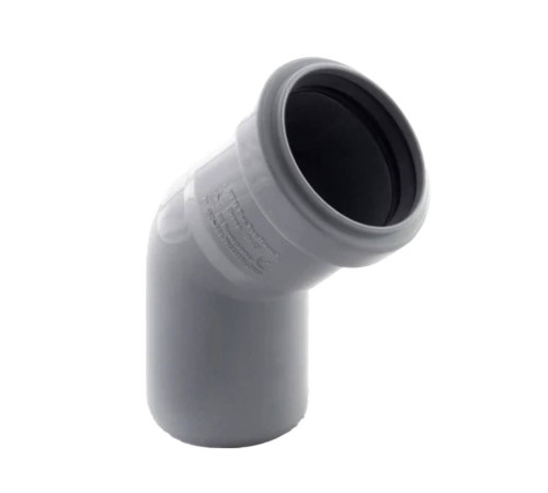 Отвод канализационный РТП 50 мм 67° серый 5067