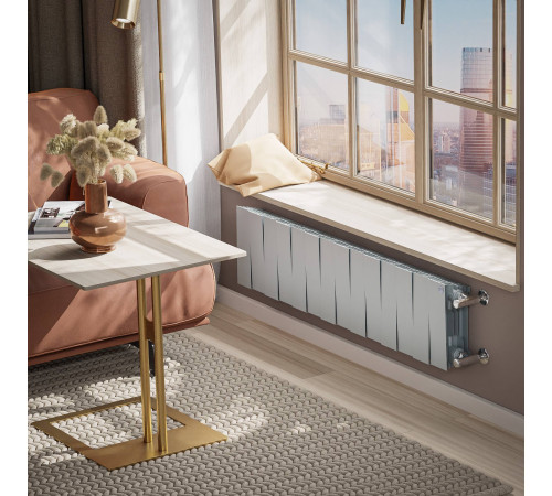 Радиатор биметаллический Royal Thermo PianoForte 200 Серебристый 14 секций боковое подключение НС-1682311