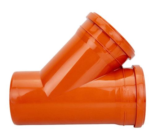 Тройник канализационный наружный Политэк 160x160/45° 1161645