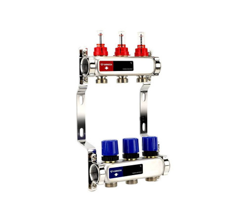 Коллекторная группа Varmega с расходомерами из нержавеющей стали 1 x 3/4 EK 3 контура VM15103