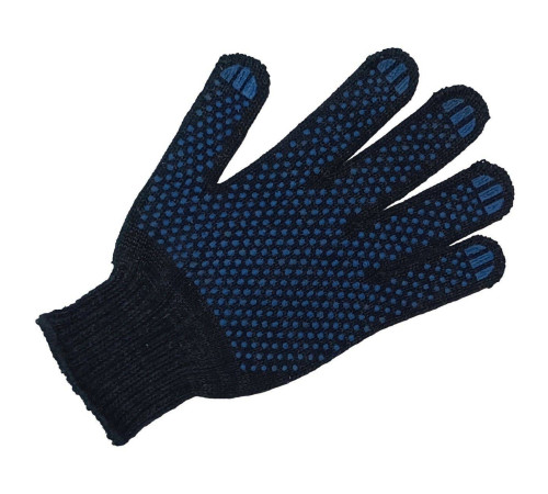 Перчатки трикотажные с ПВХ Профи Лайт 10 класс 5 нитей черные (10 пар) 1514289
