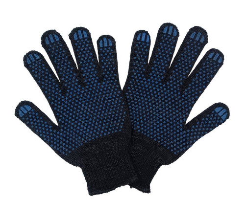 Перчатки трикотажные с ПВХ Профи Лайт 10 класс 5 нитей черные (10 пар) 1514289