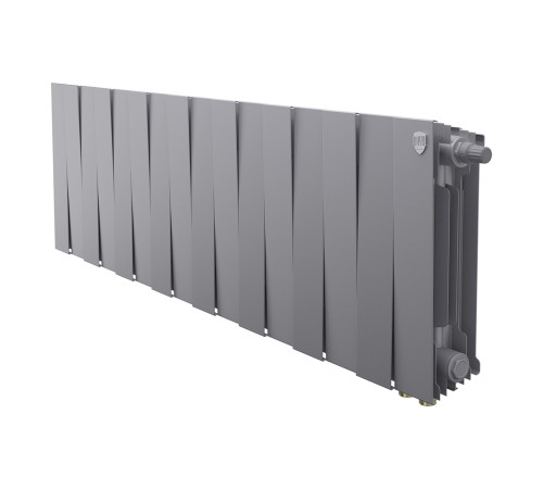 Радиатор биметаллический Royal Thermo PianoForte 300 Silver Satin 16 секций нижнее подключение НС-1682348
