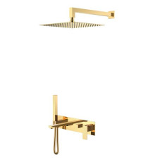 Смеситель для ванны встраиваемый Boheme Qubic 42x18.8x10 см золото глянцевое 474-G