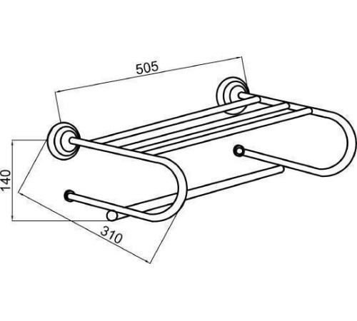 Полка для полотенец с полотенцедержателем Boheme Brillante хром 10449