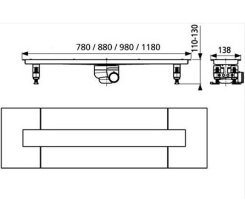 Канал дренажный Sanit 950х70 мм нержавеющая сталь 03 529 00