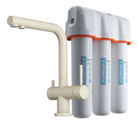 Комплект Omoikiri смеситель Nagano-P и фильтр pure drop Lite ваниль 4044.8028P