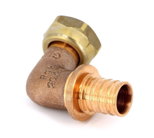 Угол с накидной гайкой надвижной Rehau Rautitan RX 20х1/2 бронза 1456413