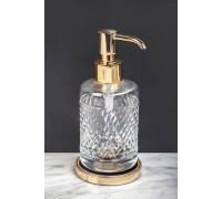 Дозатор для жидкого мыла Boheme Murano Cristal настольный золото 10228