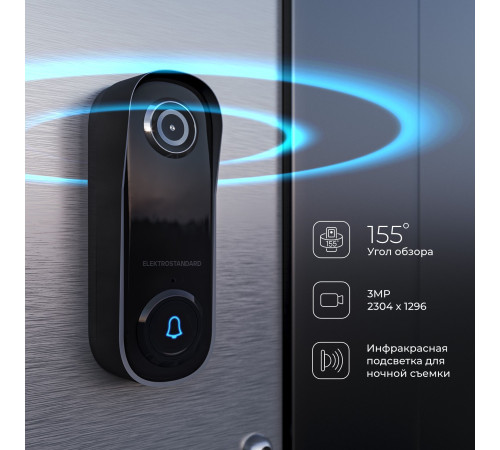76106/00 видеозвонок Умный дом черный с питанием от сети 76106/00