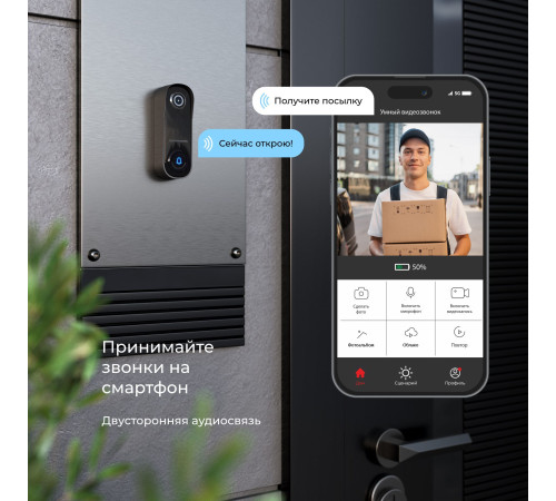 76106/00 видеозвонок Умный дом черный с питанием от сети 76106/00
