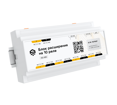 Блок расширения ectoControl на 10 реле 12А RS485 Modbus ec01025