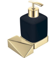 Дозатор для жидкого мыла подвесной Boheme New Venturo черный/золото 10317-G-B