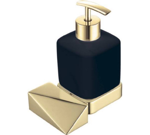 Дозатор для жидкого мыла подвесной Boheme New Venturo черный/золото 10317-G-B