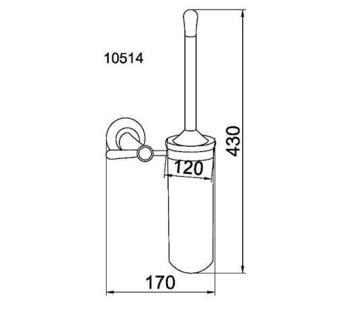 Ершик для унитаза подвесной Boheme Chiaro золото 10514